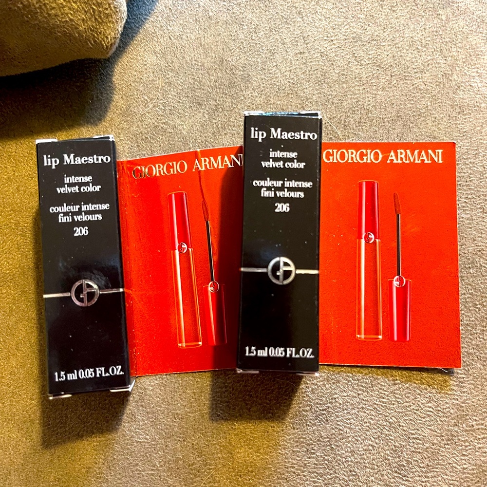 TWO Giorgio Armani lip maestro 206 travel size